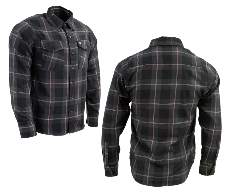 Milwaukee Plaid Black/Gray/Red Flannel Shirt