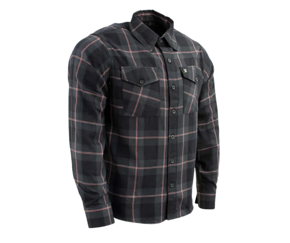 Milwaukee Plaid Black/Gray/Red Flannel Shirt