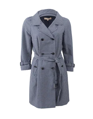 Open Neck Gingham Trench
