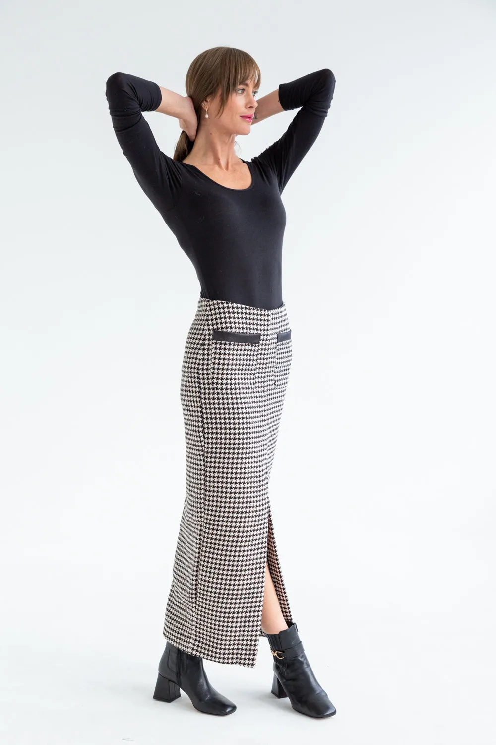 Pencil Skirt Houndstooth