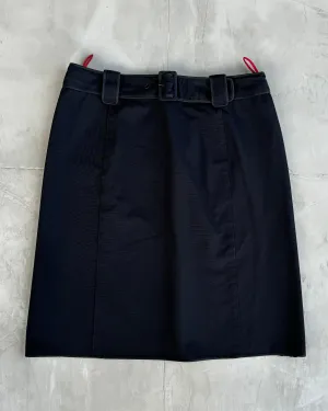 PRADA SPORT NYLON BELTED MIDI SKIRT - L