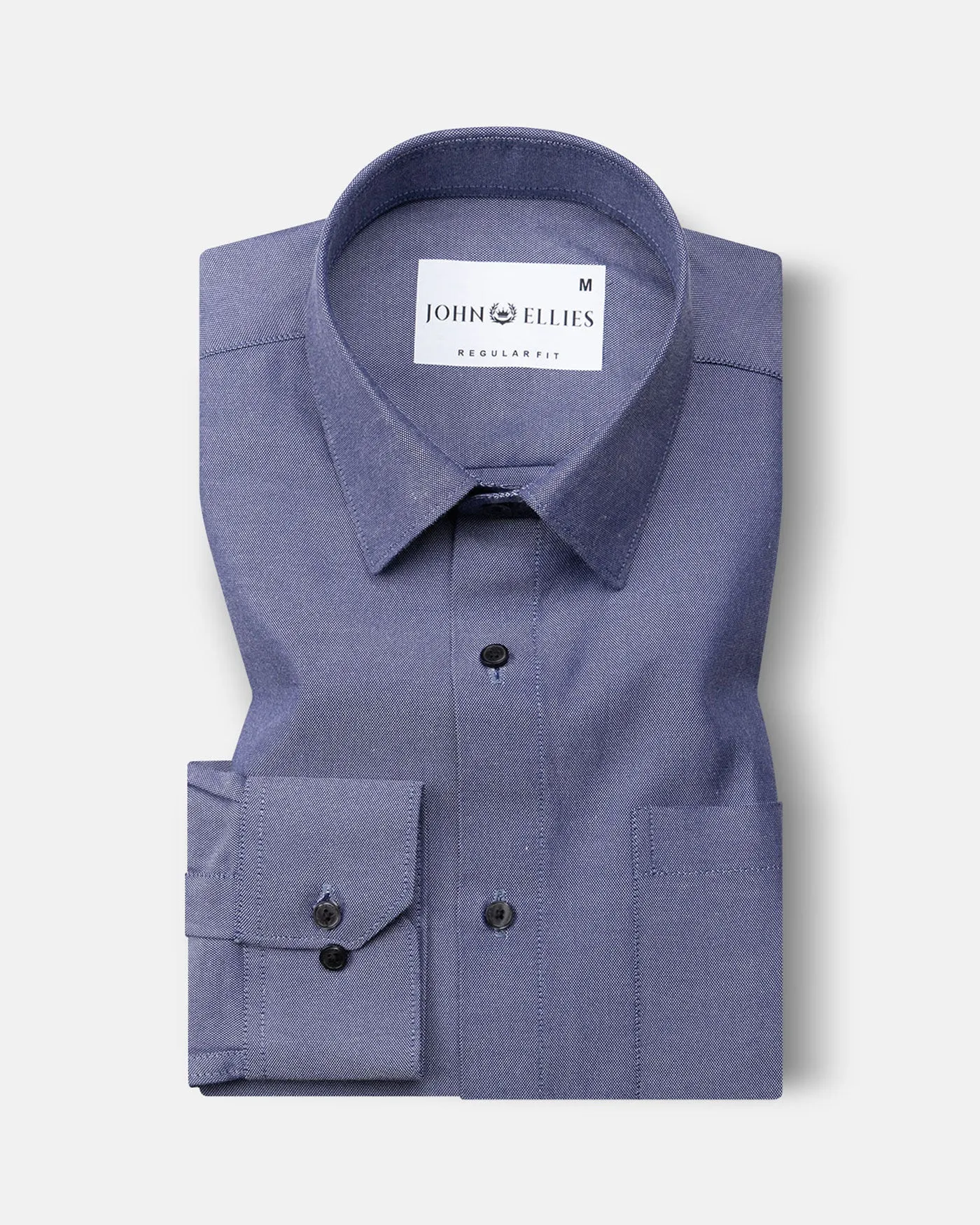Renato Privilege Purple Blue Plain Oxford Cotton Shirt