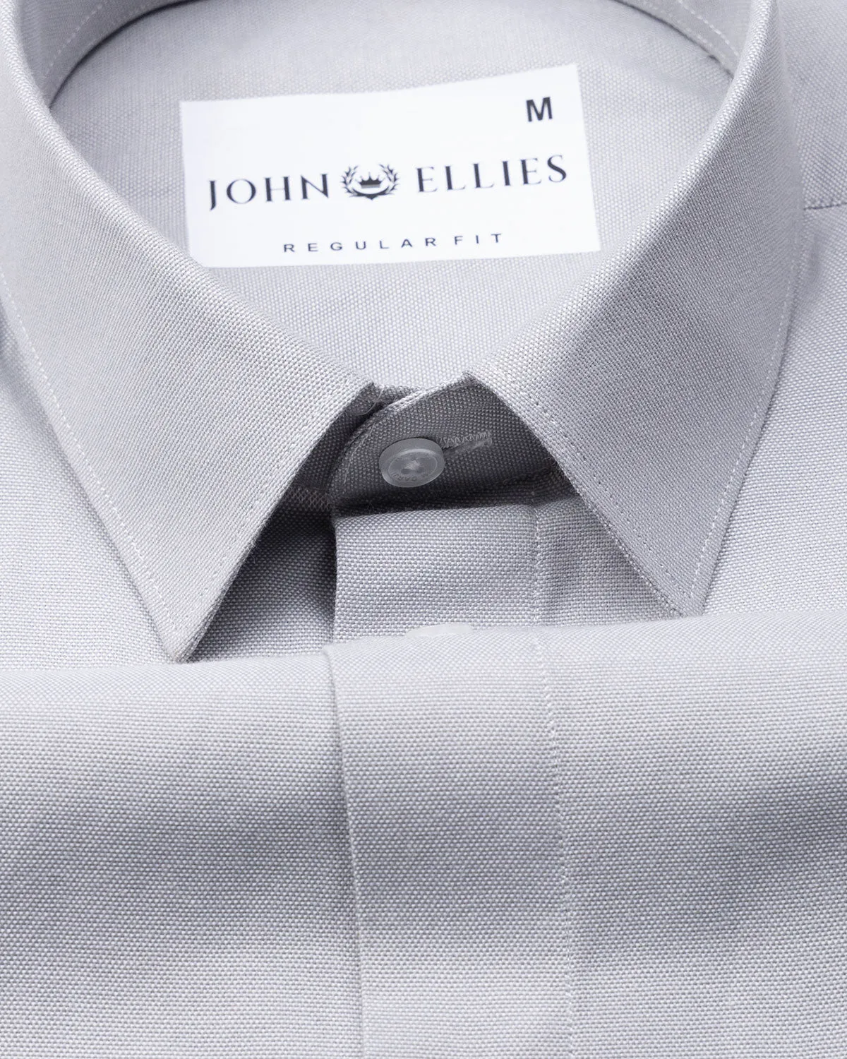 Renato Privilege Silver Grey Plain Oxford Cotton Shirt