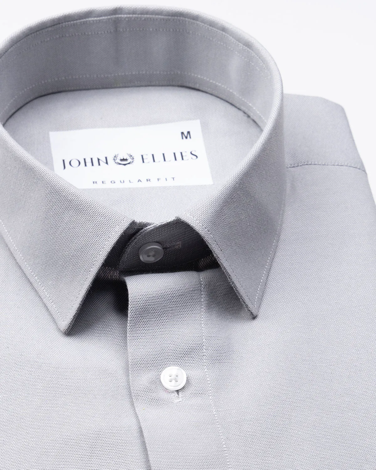 Renato Privilege Silver Grey Plain Oxford Cotton Shirt