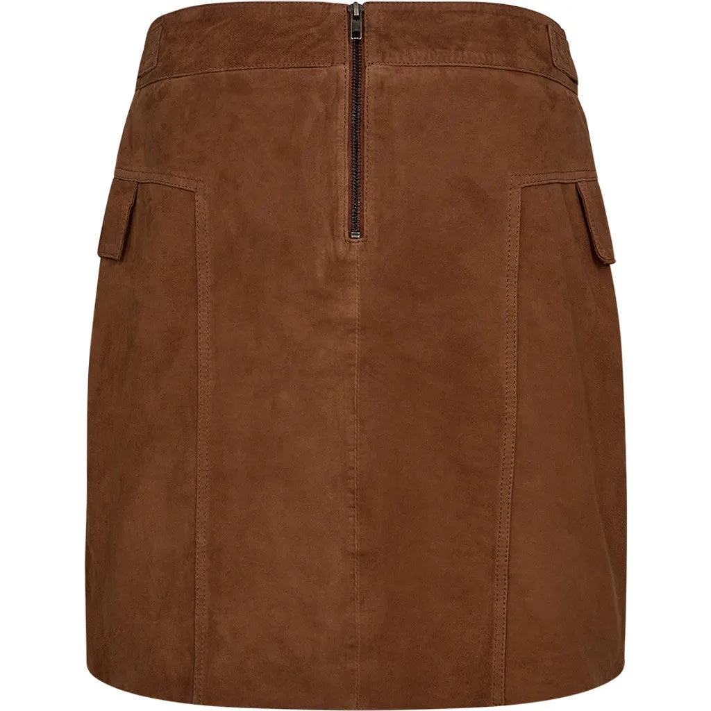 Trendy ruskindsnederdel / 51258 - Cognac