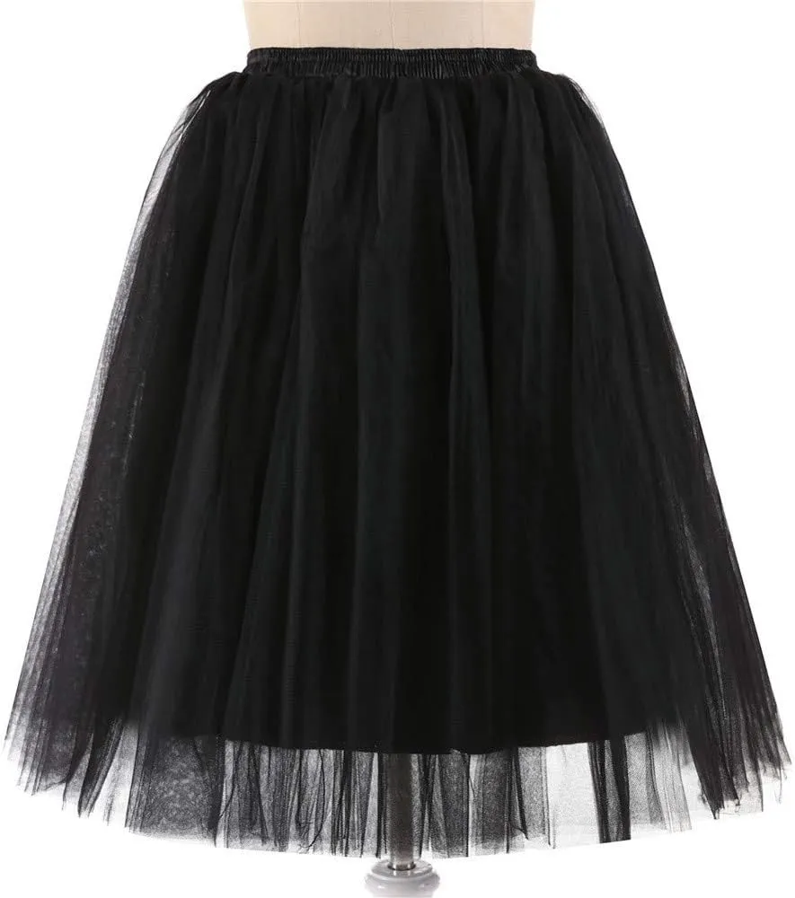 Tutus for Women Layered Tulle Dress 1950s Costume Tulle Skirts Elastic Waist Dance Ballet Skirt Mini Bubble Fairy Skirt
