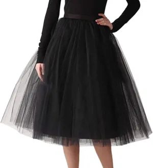 Tutus for Women Layered Tulle Dress 1950s Costume Tulle Skirts Elastic Waist Dance Ballet Skirt Mini Bubble Fairy Skirt
