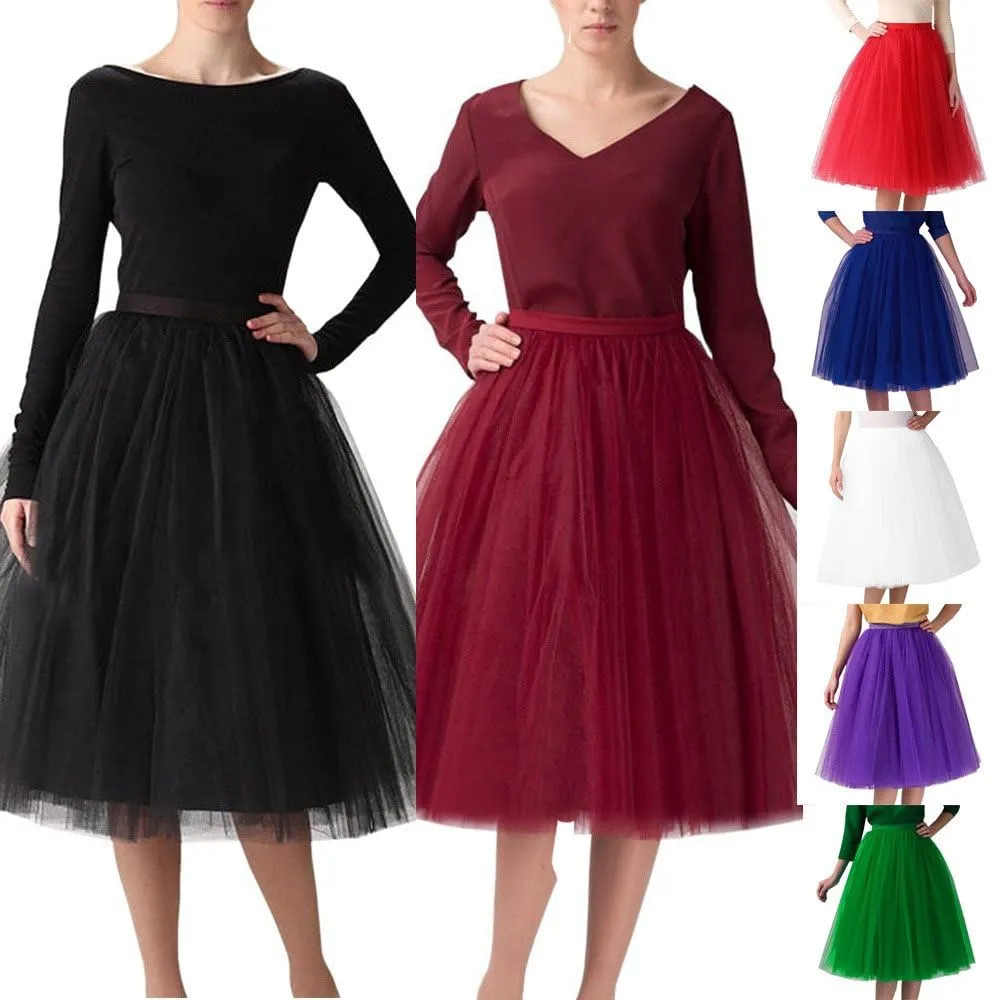 Tutus for Women Layered Tulle Dress 1950s Costume Tulle Skirts Elastic Waist Dance Ballet Skirt Mini Bubble Fairy Skirt