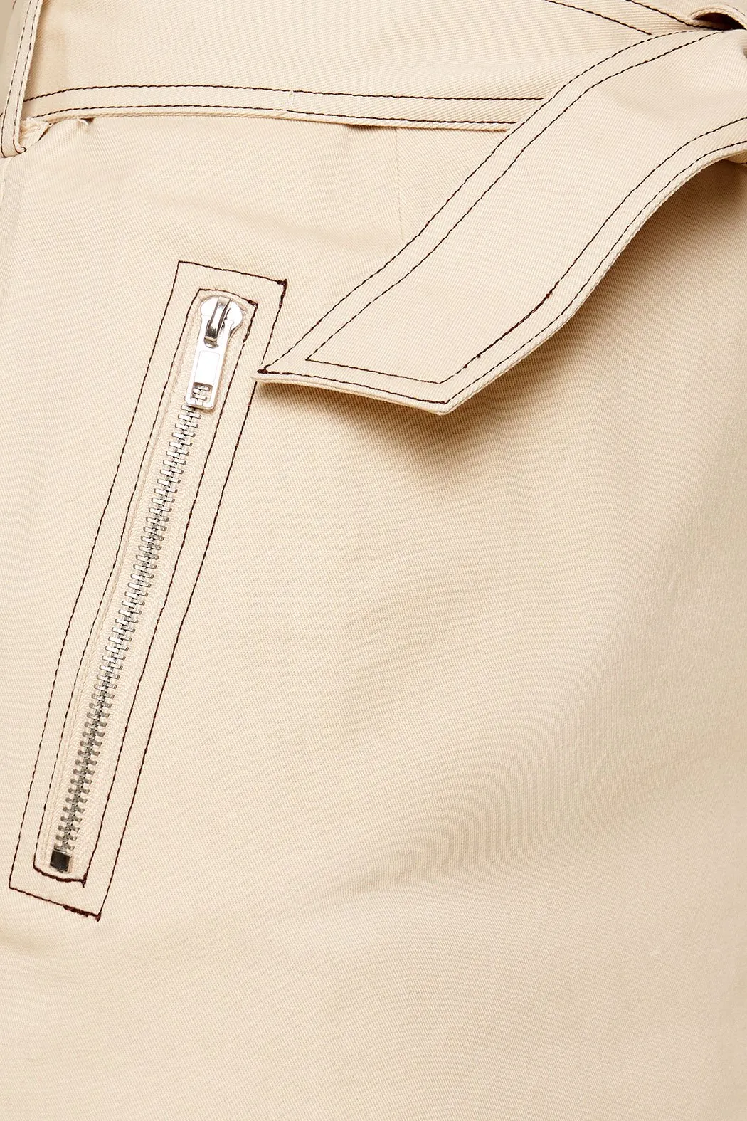 Verdant Utilitarian Contrast Stitch Mini Skirt